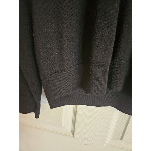 J. Crew  Women’s Crewneck Black  50% Merino Wool Long Sleeve Sweater Extra Large - Picture 3 of 4